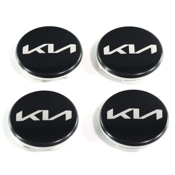 Nabendeckel Satz schwarz satin finish 50mm neues Logo Original KIA