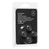 Juego original de tapones decorativos de válvula Mercedes-Benz, 4 piezas, cromado / negro