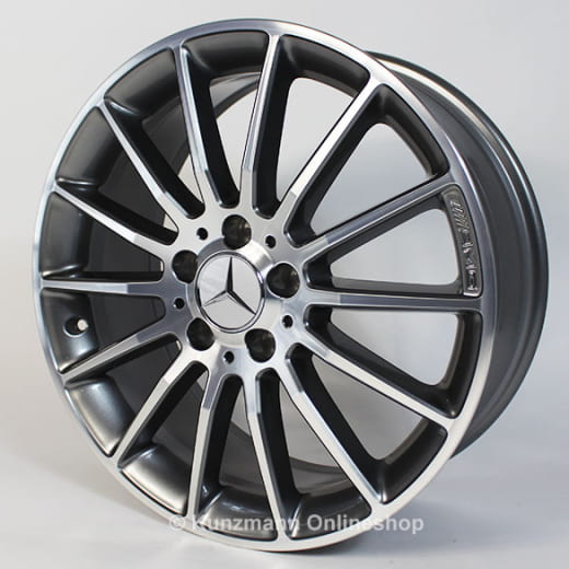 Juego de llantas AMG 18 pulgadas | Clase A W176 | diseño multirradio | gris Himalaya | A1764010200 7X21-W176