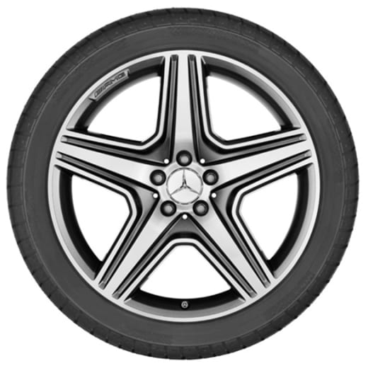 Juego de llantas AMG 20 pulgadas | Clase M W166 | llantas de 5 radios | gris titanio | A16640122027X21-B