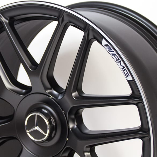 Juego de llantas forjadas AMG de 20 pulgadas Clase S W222 radios cruzados negro Original Mercedes-Benz | A2224014200/4300-7X71-W222