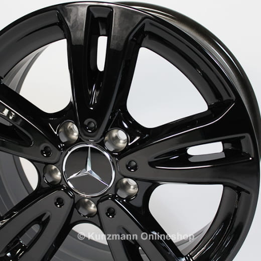 Juego de llantas Mercedes-Benz 16 pulgadas | CLA-Klasse W117 | 5 radios dobles | negro | A24640100007X43-CLA