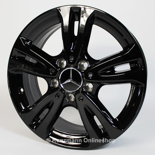 Juego de llantas Mercedes-Benz 16 pulgadas | CLA-Klasse W117 | 5 radios dobles | negro | A24640100007X43-CLA