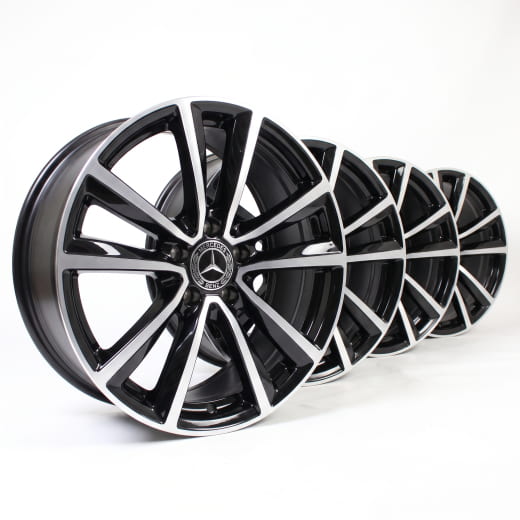 Original Mercedes-Benz CLA-Klasse W117 | Juego de llantas de 5 radios dobles de 18 pulgadas | negro/brillante | A24640106007X23-CLA