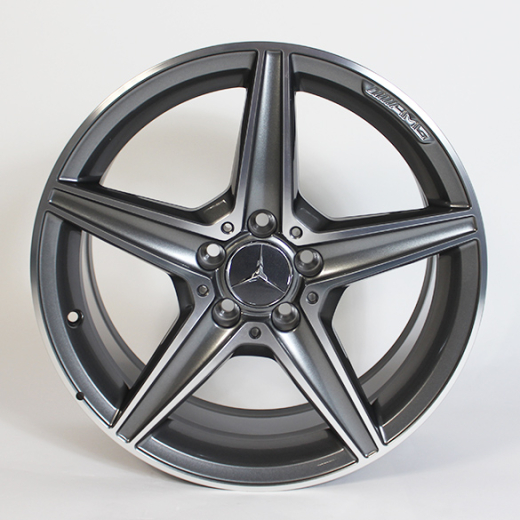 Juego de llantas AMG de 18 pulgadas | C-Klasse W205 | 5 radios | gris titanio | A2054011100/12007X21-Satz