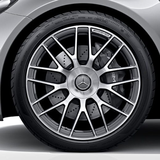 Tapacubos AMG cubierta para llanta forjada AMG GT C190 gris titanio Original Mercedes-Benz | AMGGT-Titangrau-Nabendeckel