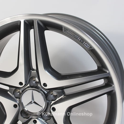 Juego de llantas AMG de 18 pulgadas | A-Klasse W176 | 5 radios dobles | gris Himalaya | A17640103027X21-W176-AMG