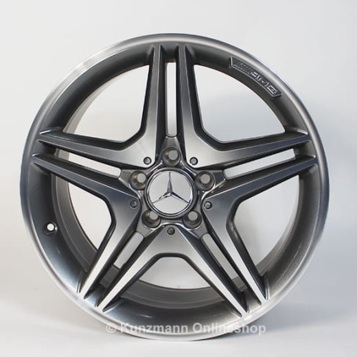 Juego de llantas AMG de 18 pulgadas | A-Klasse W176 | 5 radios dobles | gris Himalaya | A17640103027X21-W176-AMG