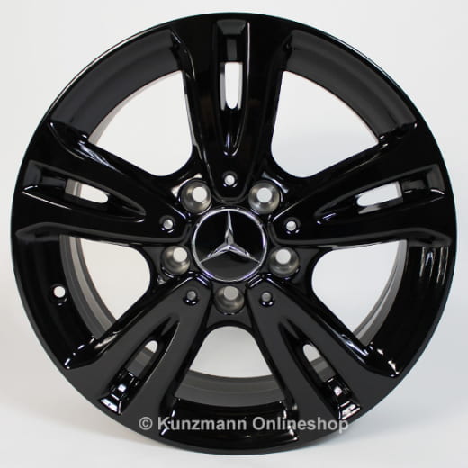 Juego de llantas Mercedes-Benz 16 pulgadas | Clase A W176 | 5 radios dobles | negro | A24640100007X43-A