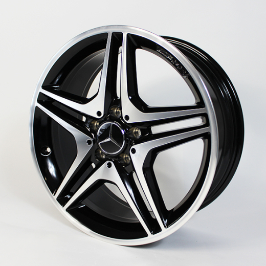 Juego de llantas AMG de 18 pulgadas | Clase A W176 | 5 radios dobles | negro | A1764010302 7X23-W176