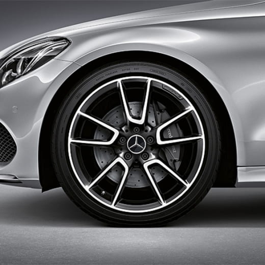 Juego de llantas AMG de 19 pulgadas | Mercedes-Benz Clase C W205 | rueda de 5 radios dobles | negro | A2054012200/23007X23-Satz