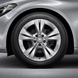 Juego de llantas Mercedes-Benz 17 pulgadas Clase C W205 rueda de 5 radios dobles plata vanadio