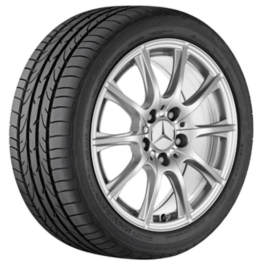 Juego de llantas Mercedes-Benz de 16 pulgadas | C-Klasse W205 | llanta de 10 radios | plata vanadio | A20540124007X45-Satz