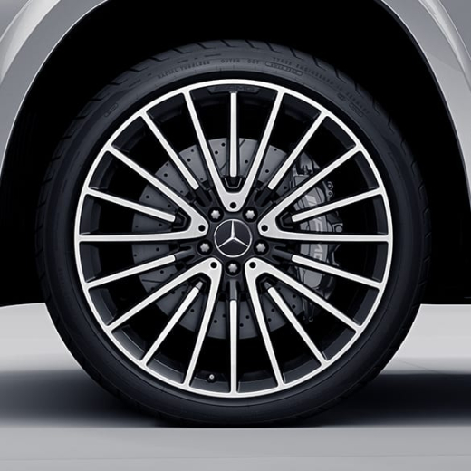 Juego de llantas AMG 22 pulgadas GLS X166 glanzgedreht schwarz Original Mercedes-Benz | A16640133007X23-Satz