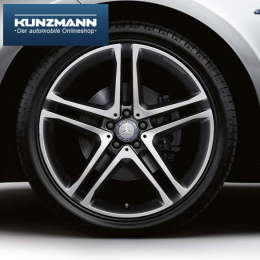 Juego de llantas AMG de 21 pulgadas | Clase M W166 | llantas de 5 radios dobles | negro | A16640124027X23-B