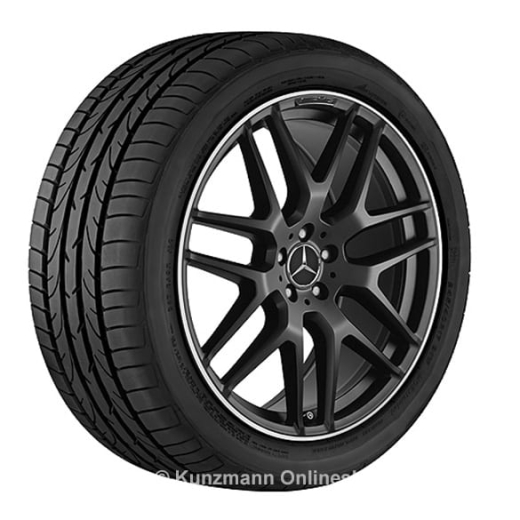 Juego de llantas AMG de 21 pulgadas diseño de radios cruzados GLS clase X166 black | A16640128007X71-GLS