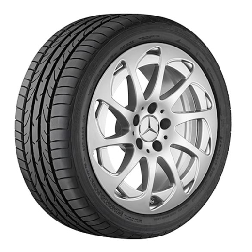 Juego de llantas de 17 pulgadas de 10 radios titanio plateado SL R231 original Mercedes-Benz | A23140124029765-Satz
