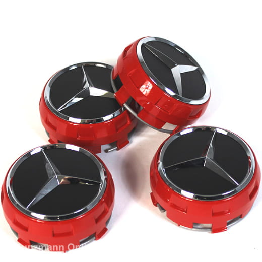Tapacubos AMG | diseño de cierre central | Edition One | rojo / negro | A00040009003594-Satz