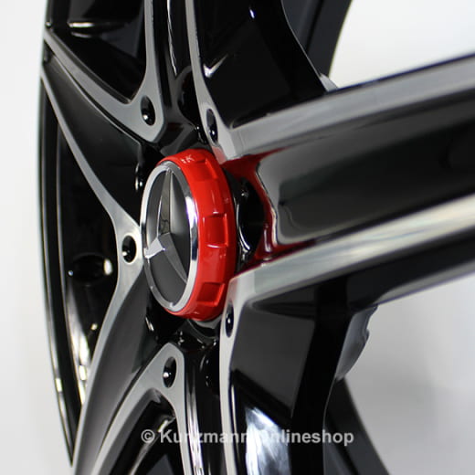 Tapacubos AMG | diseño de cierre central | Edition One | rojo / negro | A00040009003594-Satz