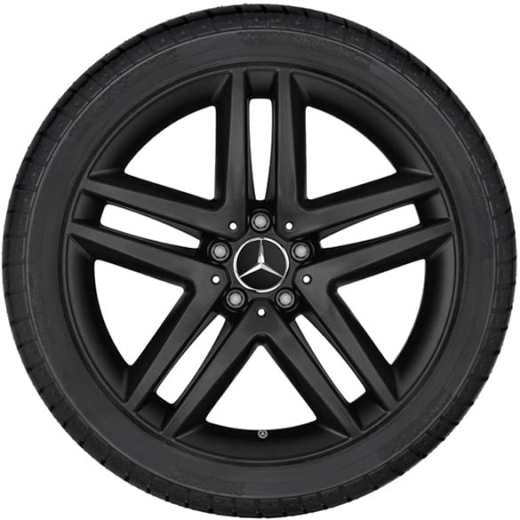Juego de llantas de 19 pulgadas 5 radios dobles V-Klasse BR447 negro mate Original Mercedes-Benz | A44740145007X35-Satz