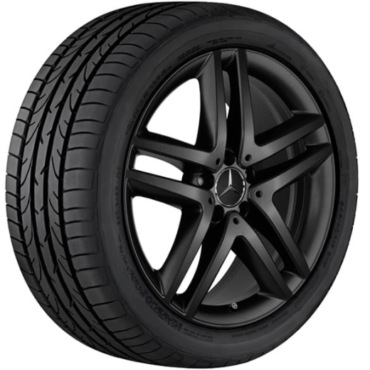 Juego de llantas de 19 pulgadas 5 radios dobles V-Klasse BR447 negro mate Original Mercedes-Benz | A44740145007X35-Satz