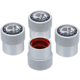 Tapones decorativos de válvula AMG originales satin-silber, set de 4 piezas