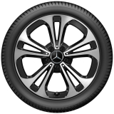 Kit de jantes originales Mercedes-Benz 18 pouces Classe C 206 roue noire à 5 doubles branches