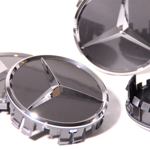 Mercedes-Benz Naafdoppen Tantalgrau 7519 met chroomster | A00040027007519-B