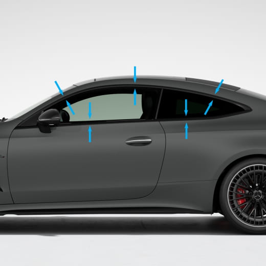 Pacchetto night modanature finestrini nere CLE C236 Original Mercedes-Benz | Zierleisten-Fenster-schwarz-C236