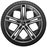 Jeu de jantes 21 pouces EQE V295 5 doubles branches d'origine Mercedes-Benz