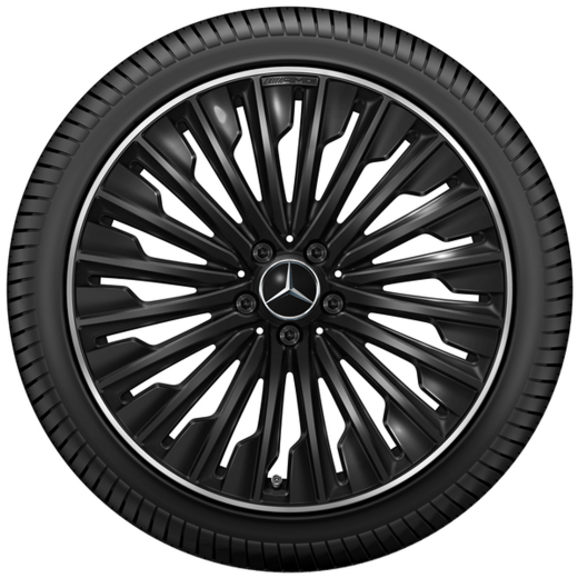 Lot de jantes AMG 20 pouces Classe E W214 berline noir à multiples branches original Mercedes-AMG | A2144010500/0600 7X72-W214