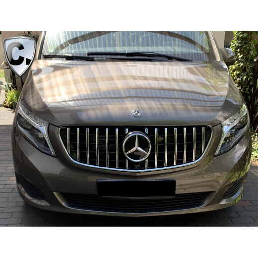 Griglia Panamericana V-Klasse W447 MoPf 1 cromata nera CHROMETEC | V-447-PA-KG-FL-AMG