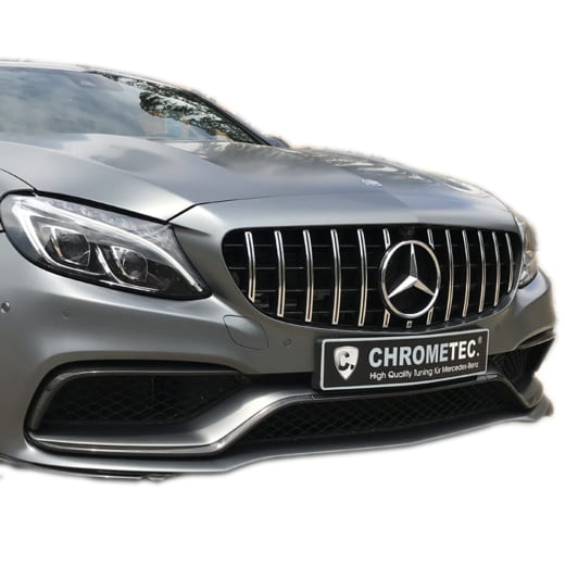 Panamericana grille auto C-Klasse W205 chroom zwart CHROMETC | W205-PA-KG-W205