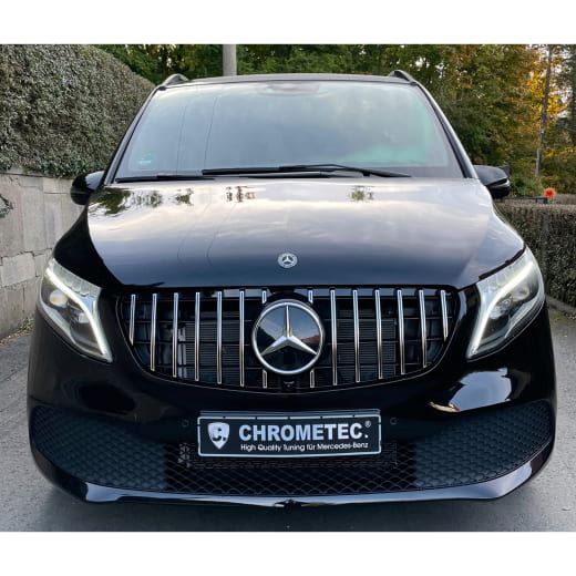 Panamericana grille auto V-Klasse W447 MoPf 1 chroom zwart   | V-447-PA-KG-FL
