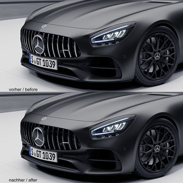 Zwart Chroom Panamericana grille auto AMG GT 190 Zwart | AMG-GT-dark-grill