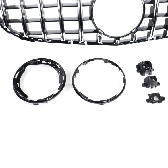 Panamericana radiator grille C-Class W205 chrome black CHROMETEC | W205-PA-KG-W205