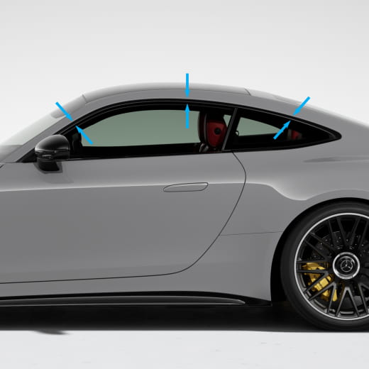 Paquete Night molduras ventanas AMG GT C192 Original Mercedes-AMG | Zierleisten-Fenster-schwarz-C192