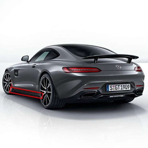 Apliques de talonera paquete aerodinámico AMG GT C190 Edition 1 Original Mercedes-Benz | AMGGT-Seitenschw