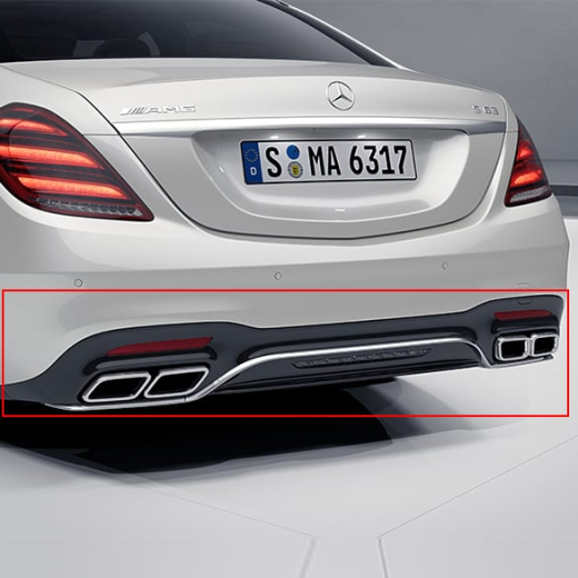 Difusor AMG 63 y 65 Clase S con colas de escape | W222 | Original Mercedes-Benz | S-222-AMG-Diffusor-Facelift