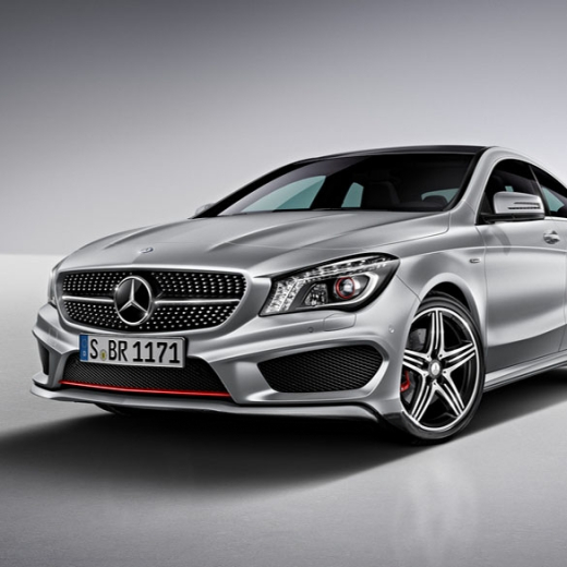 CLA 250 Sport parrilla roja incl. moldura | CLA W117 | Mercedes-Benz original | CLA-250-Sport-Zierleiste
