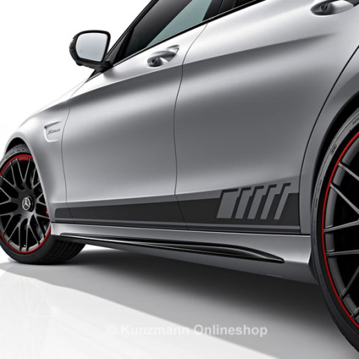 Juego de vinilos de franjas laterales C 63 AMG Edition 1 Clase C W205 Original Mercedes-Benz | C63-ED1-seitlich