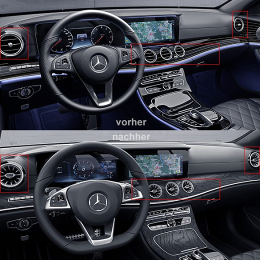 Salidas de aire con aspecto de turbina Clase E W213 Original Mercedes-Benz | Turbinenoptik-Luftduesen-213