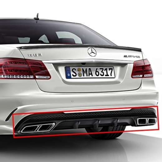 Difusor Night Package E 63 AMG y colas de escape cromadas | Clase E W212 | Original Mercedes-Benz | E-212-63-Diffusor-Edition