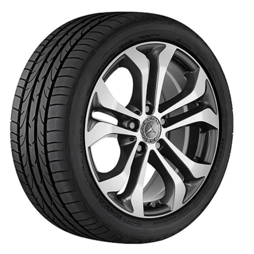 Juego de llantas de 17 pulgadas 5 radios dobles GLC X253 C253 original Mercedes-Benz | A25340106007X44-Satz