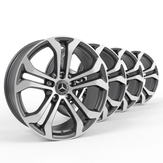 Juego de llantas de 17 pulgadas 5 radios dobles GLC X253 C253 original Mercedes-Benz | A25340106007X44-Satz