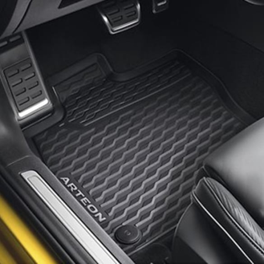 Juego de alfombrillas de goma delante y detrás en negro titanio, 4 piezas, Arteon, Volkswagen original | 3G8061500 82V