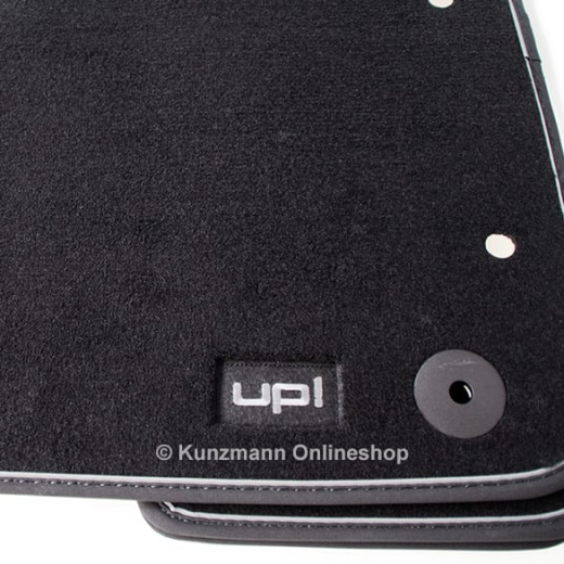 Juego original de alfombrillas velour Volkswagen up! negro, 4 piezas para delante y detrás | 1S1061270 WGK