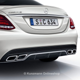 Diffusore posteriore C 63 AMG e terminali di scarico cromati Classe C W205 Original Mercedes-Benz