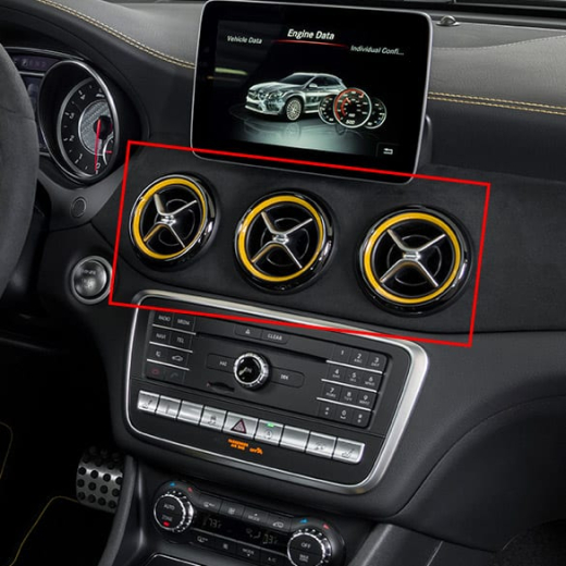 Bocchette di ventilazione AMG Yellow Night Edition GLA X156 Original Mercedes-Benz | GLA-Yellow-Edition-Luftduesen