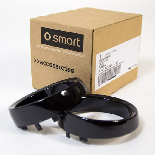 Anelli decorativi per strumenti aggiuntivi neri | smart fortwo 451 | accessori originali smart | A4515420191 CL2A